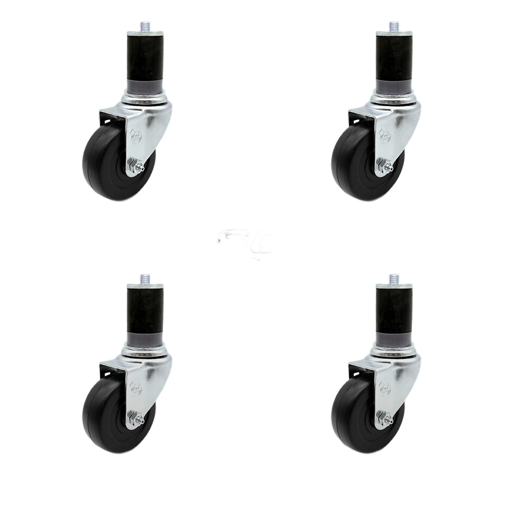 Service Caster, 3in. x 1 1/4in. Stem Casters, Wheel Diameter 3 in, Caster Type Swivel, Package (qty.) 4, Model# SCC-SSEX20S314-HRS-MTG47-4